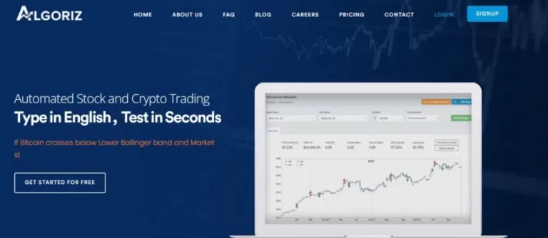 Скрін платформи Algoriz